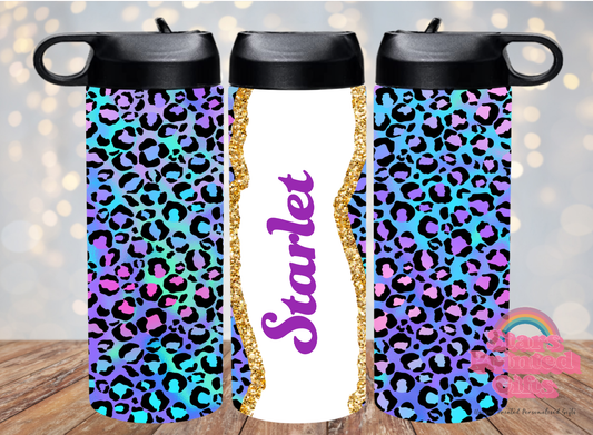 Purple Leopard Personalised 20oz Insulated Drink Bottle