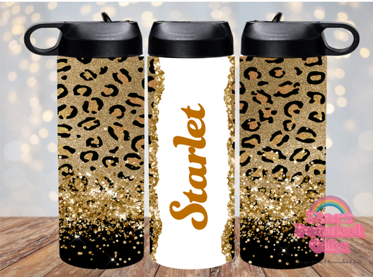 Gold Leopard Personalised 20oz Insulated Drink Bottle