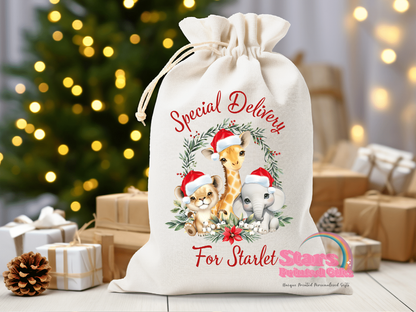 Safari Christmas Santa Sack/ Christmas Gift Bag