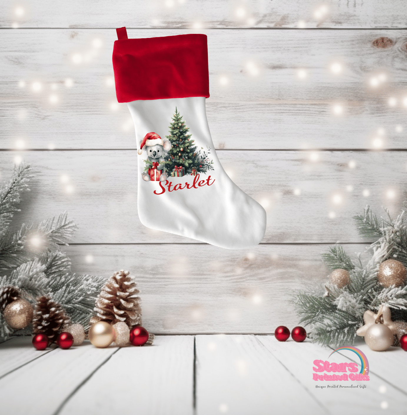 Australia Christmas Animals Personalised Christmas Stocking.