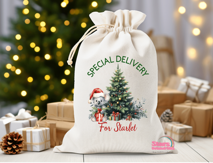 Aussie Christmas Animal Personalised Santa Sack