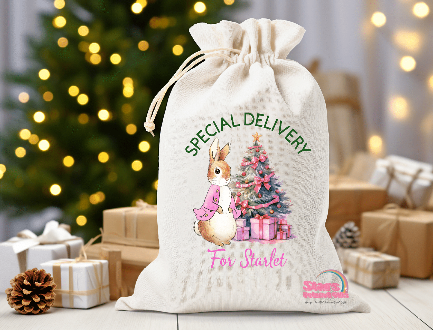 Loopsy Bunny Christmas Personalised Santa Sack