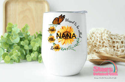 Sunflower Personalised Wine/Coffee Insulated Tumbler