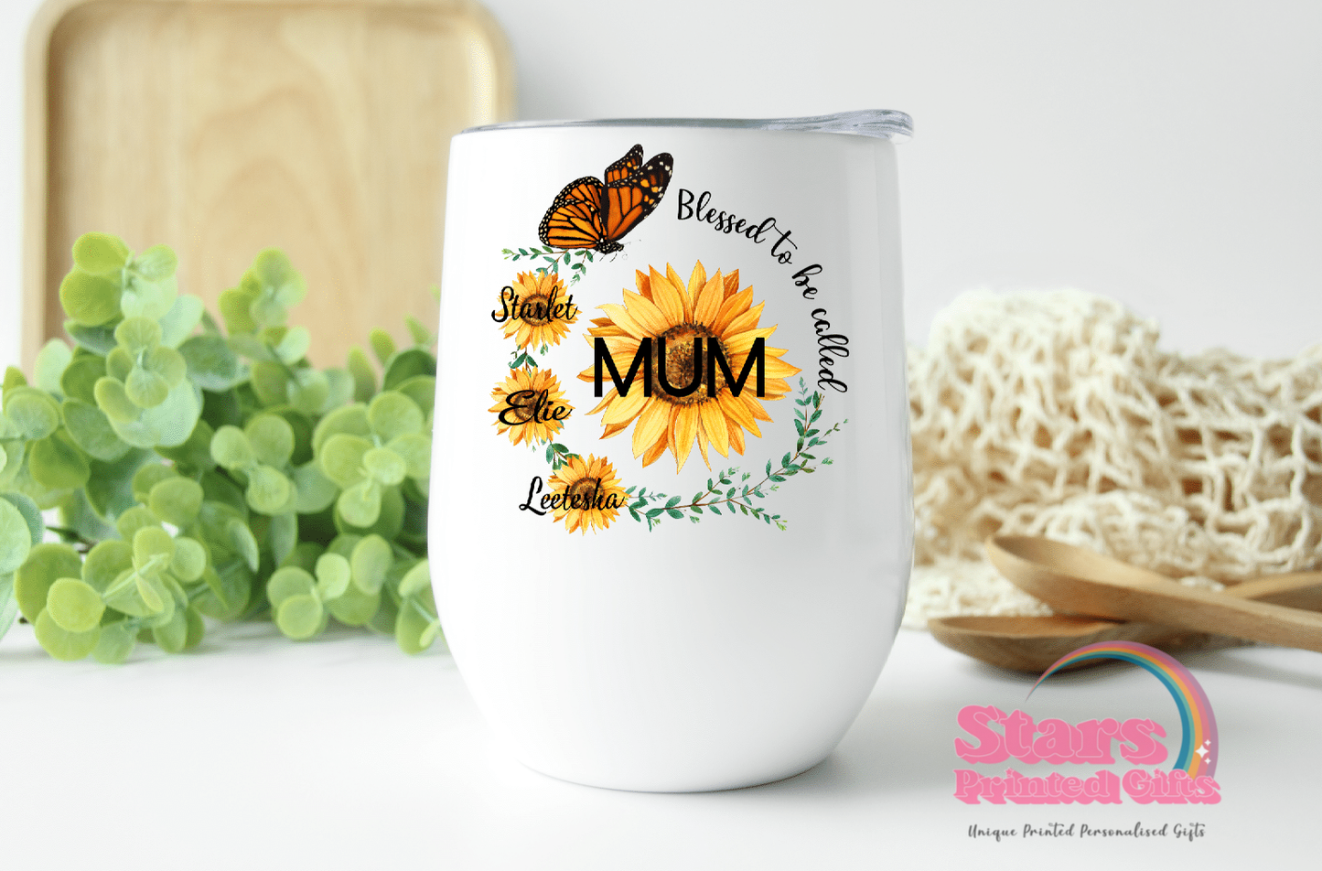 Sunflower Personalised Wine/Coffee Insulated Tumbler