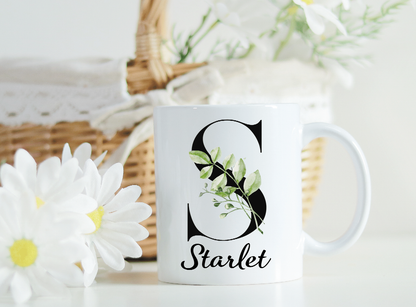 Green Leafs Personalised 11/15oz Ceramic Mug