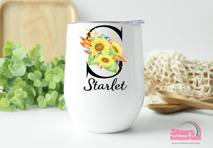 Sunflower Personalised Coffe/Wine  Insulated Tumbler