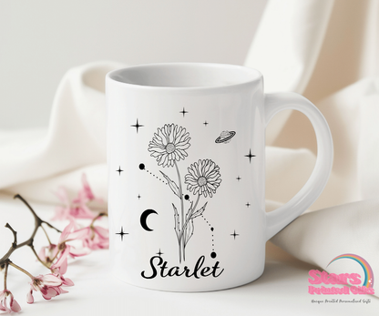 Celestial Birth Month Flower Personalised 11/15oz Ceramic Mug