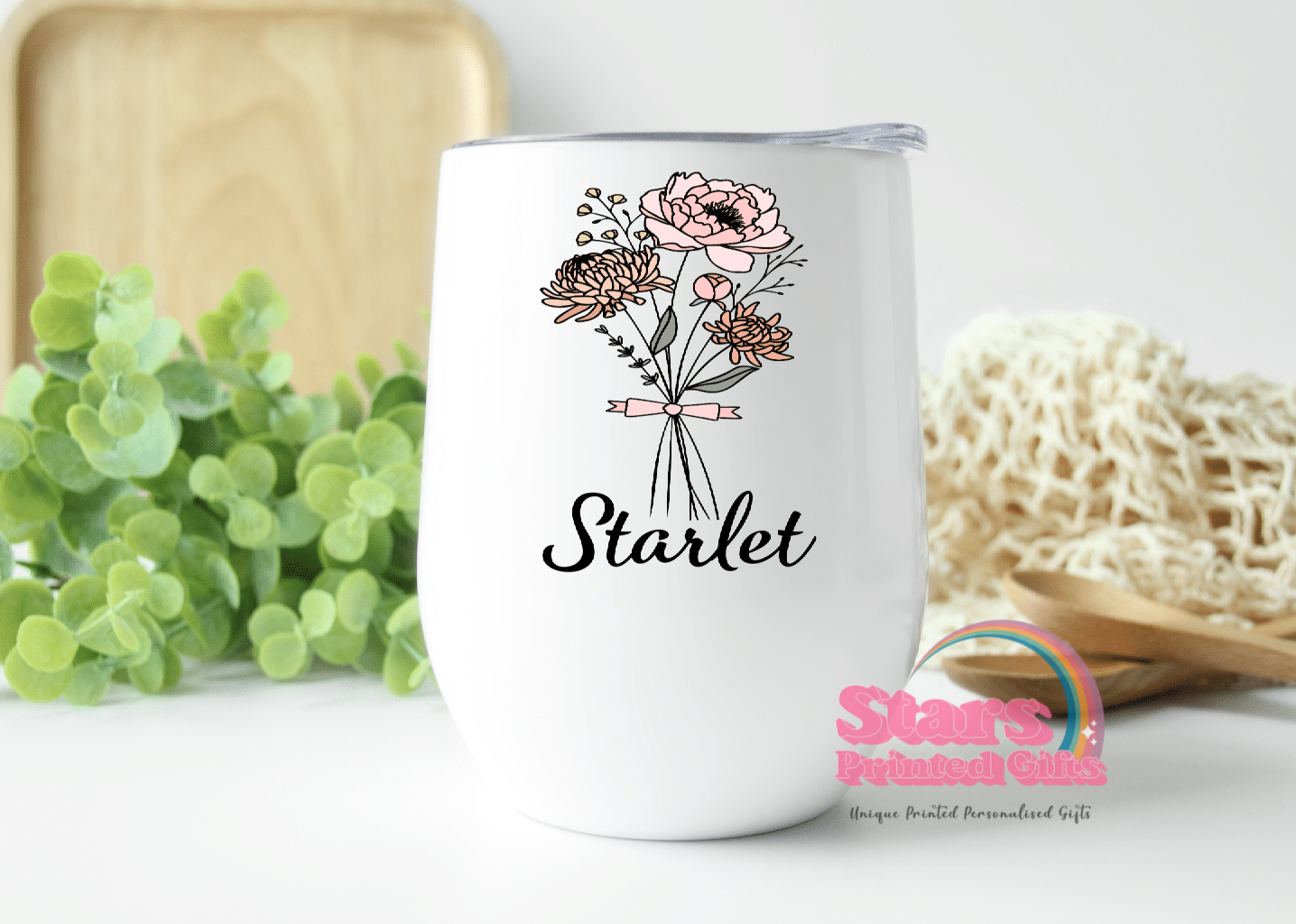 Birth Month Flower Wine/Coffee Insulated Tumbler