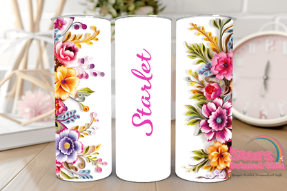 Floral Summer Island Personalised Insulated Tumbler