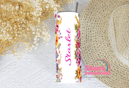 Floral Summer Island Personalised Insulated Tumbler