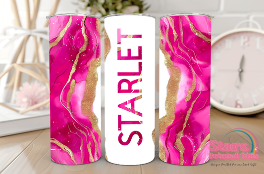 Pink Marble Personalised Insulated Tumbler