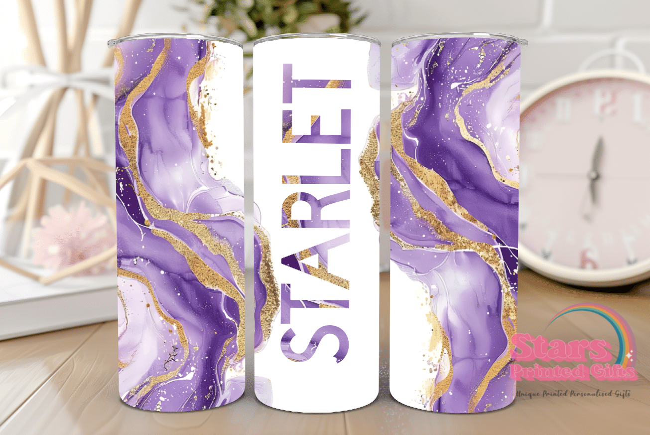 Purple Marble Personalised Insulated Tumbler