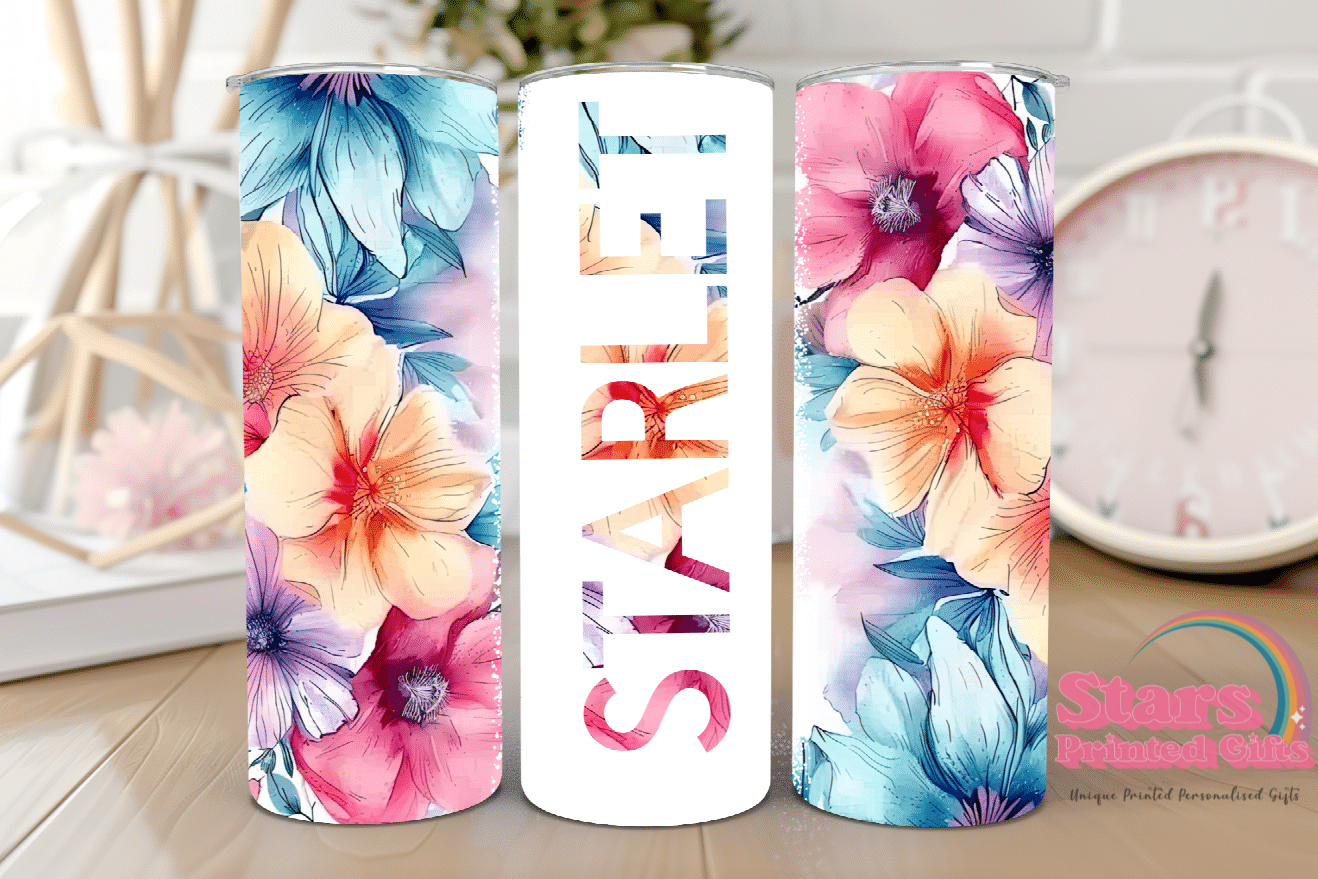 Summer Florals Personalised Insulated Tumbler