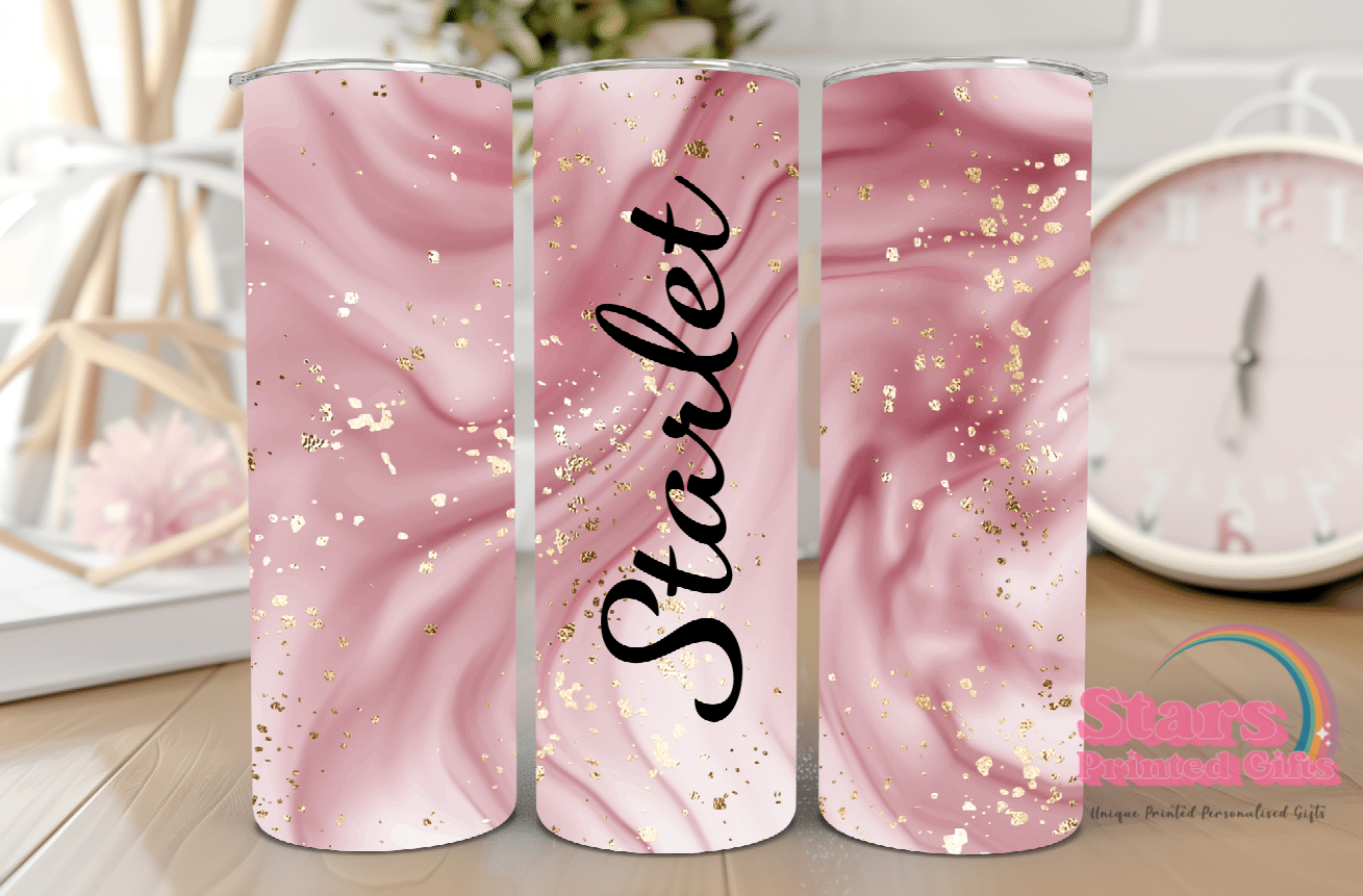 Pink Marble Personalised Insulated Tumbler