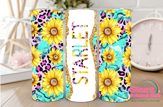 Sunflower Marble 20oz Insulated Personalised Tumbler