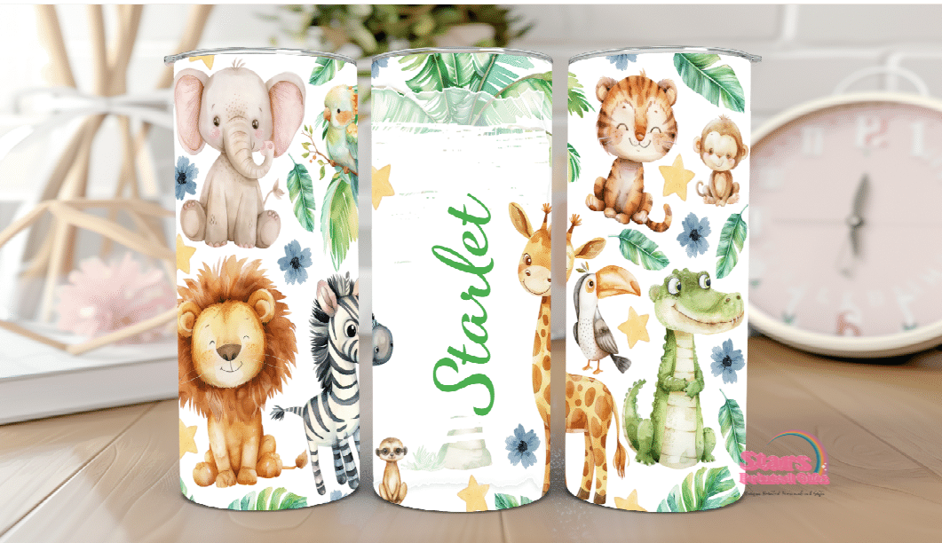 Kids African Jungle Personalised Insulated Tumbler