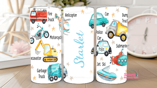 Kids Transport Personalised Insulated Tumbler