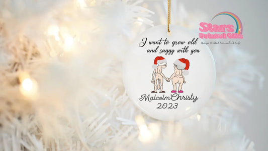 Funny Christmas Couple Personalised Oranament