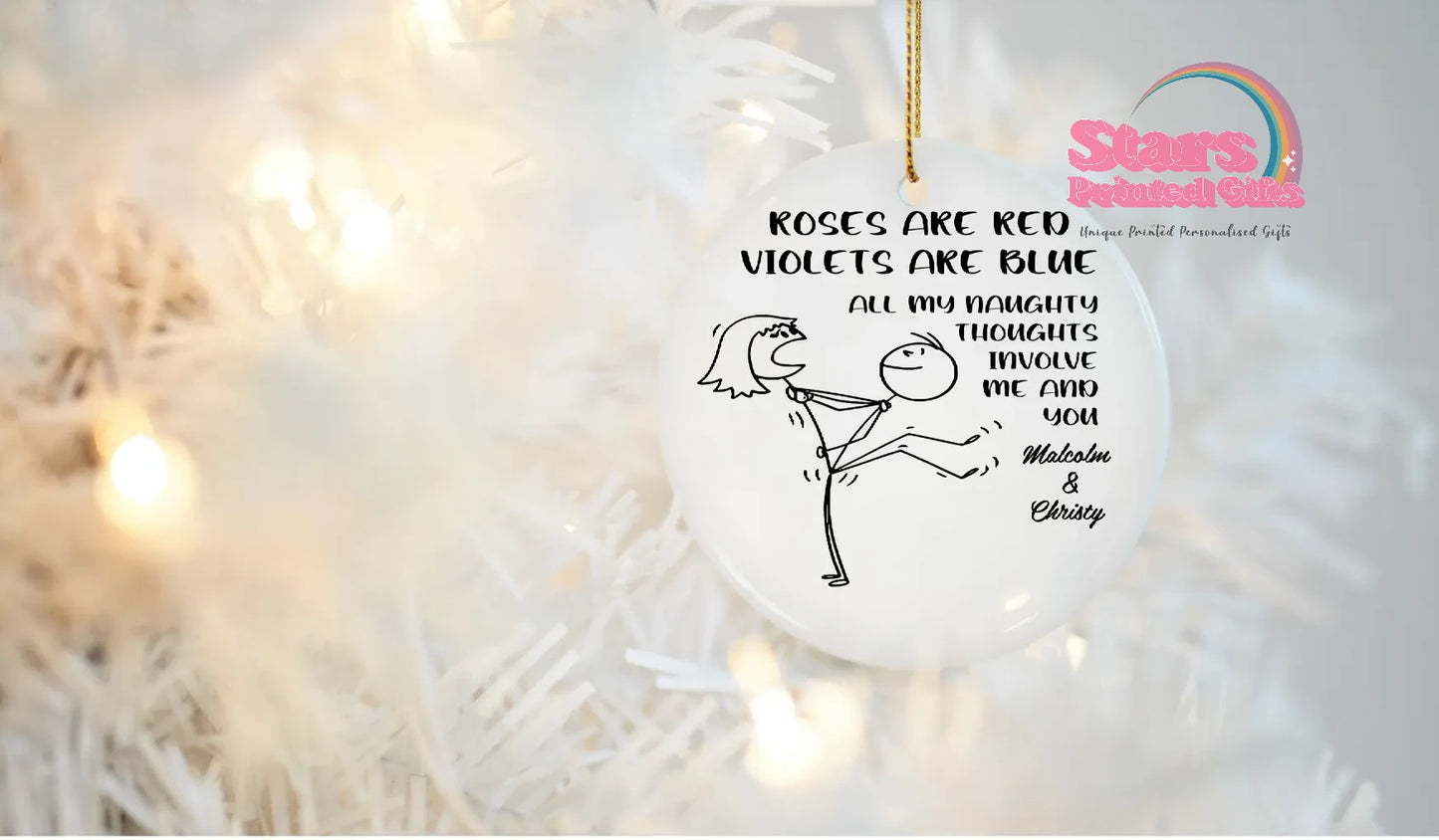 Roses Are Red Personalised Couple  Ornament