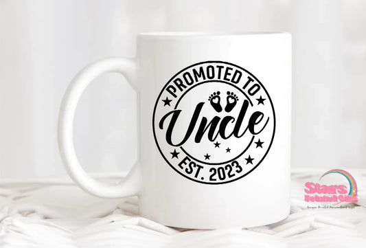 Promoted To Uncle Personalised Printed 11/15 oz Ceramic Mug