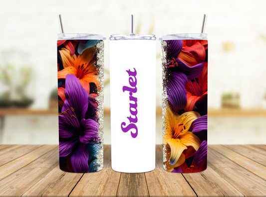 Lilly Flower 20oz Personalised Insulated Tumbler