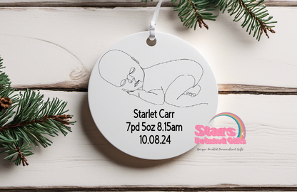 Birth Stat Keepsake Ceramic  Ornament