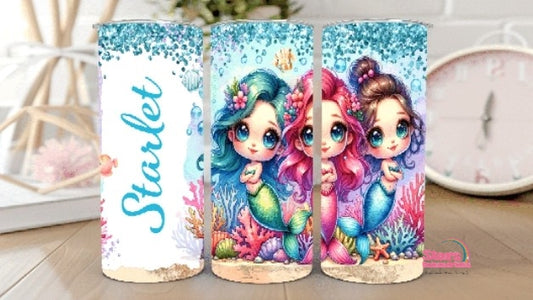 Kids Personalised Insulated Tumbler-Mermaid