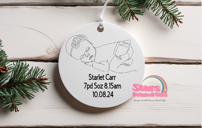 Birth Stat Keepsake Ceramic  Ornament