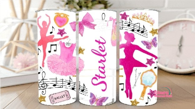 Kids Personalised Insulated Tumbler- Ballerina