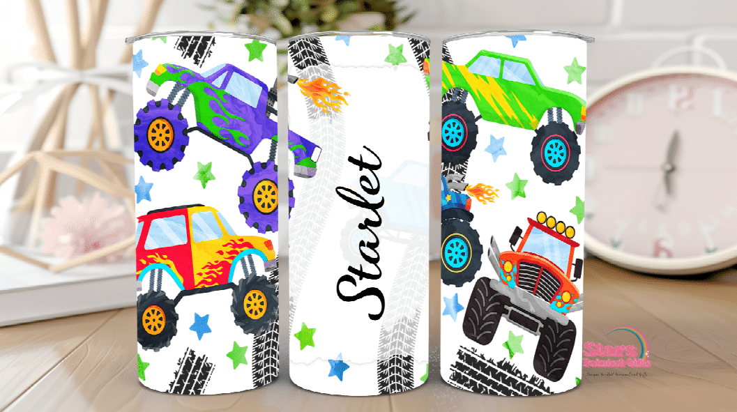 Kids Personalised Insulated  Tumbler -Monster Trucks