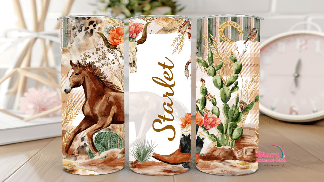 Kids Personalised Insulated Tumbler- Outback Horse