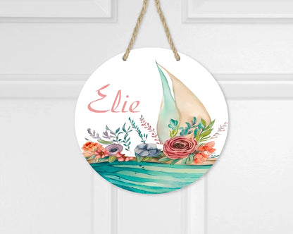 Floral Waters Printed Personalised Door /Wall Hanger