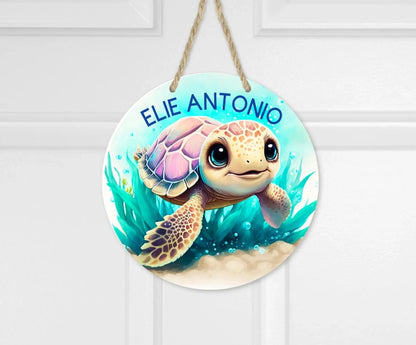 Turtle Personalised Printed Door /Wall Hanger